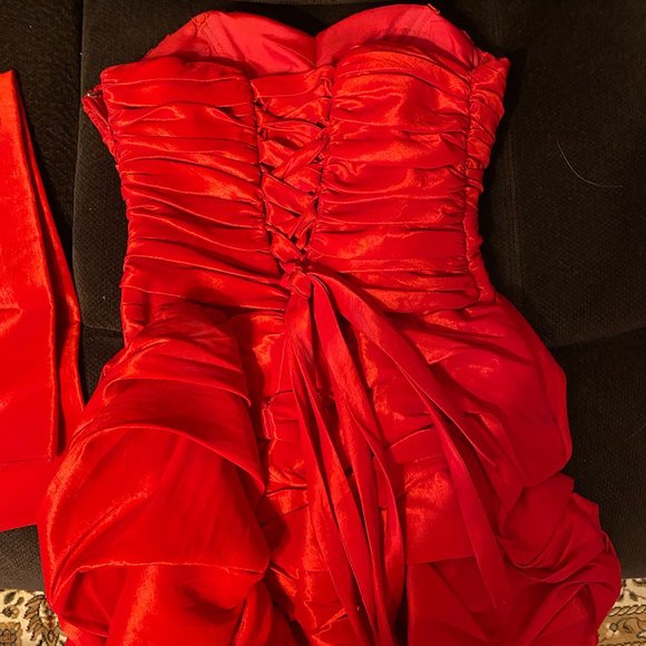 Prom dress short with scarf. size small - Picture 2 of 4